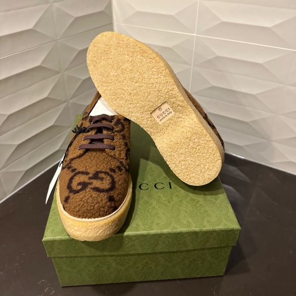 Gucci GG Lace Up Shoe 'Camel Ebony Wool' (Men’s 9UK 10US) - Picture 7 of 13